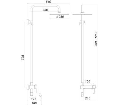 Душевая система Globus Lux WIEN SBT2-SH-02
