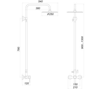 Душевая система Globus Lux WIEN SBT2-SH-05