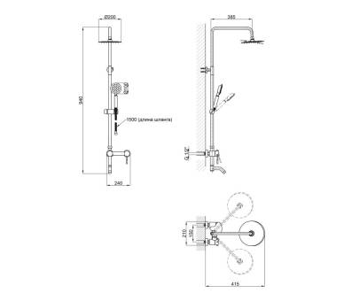 Душова система Aria 06P-SES, (k35) Lidz