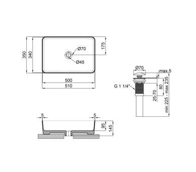 Умывальник Qtap Tern 500 Black