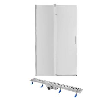 Стіна Walk-In GLIDE 120x190 + Лінійний трап 900 мм