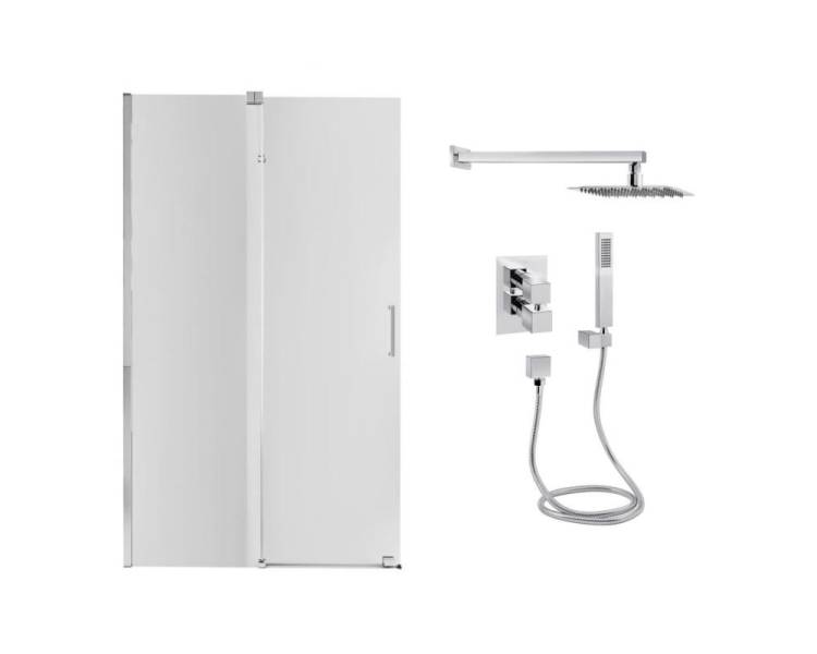 Стіна Walk-In GLIDE 120x190 + Душ.набір прихований з термостатом