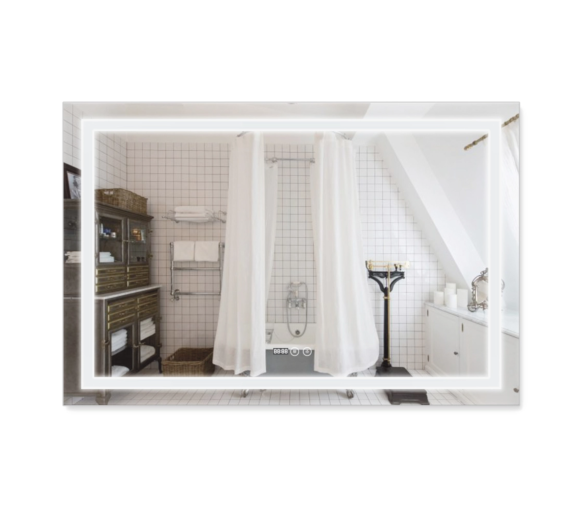 Дзеркало Qtap Mideya (DC-F613) з LED, годинник 1200х800