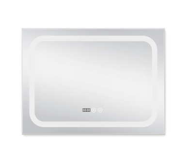 Зеркало Qtap Mideya (DC-F906) с LED, часы 800х600