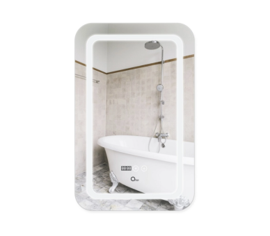 Дзеркало Qtap Mideya (DC-F911) з LED, годинник 500х800