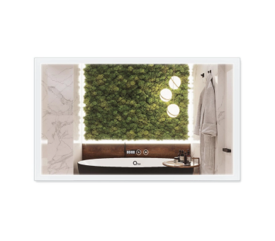 Дзеркало Qtap Mideya Classic з LED, годинник 1000х800