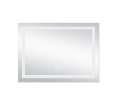Зеркало Qtap Mideya с LED, часы 800х700