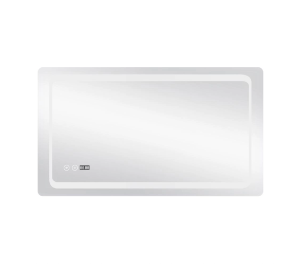 Зеркало Qtap Mideya с LED, часы 1000х600