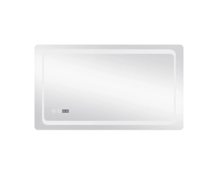 Зеркало Qtap Mideya с LED, часы 1000х600