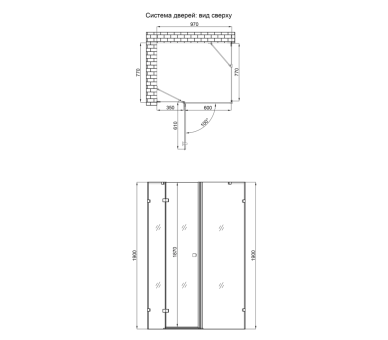 Душевая кабина CAPRICORN хром распаш. 100x80 без поддона + Трап Dry FB304-600