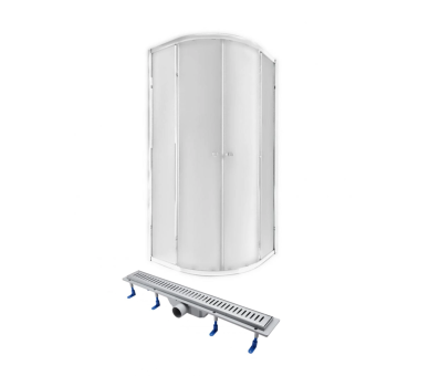 Душевая кабина PRESTO угл. мат. хром распаш. 90x90 без поддона + Трап Dry FA304-700