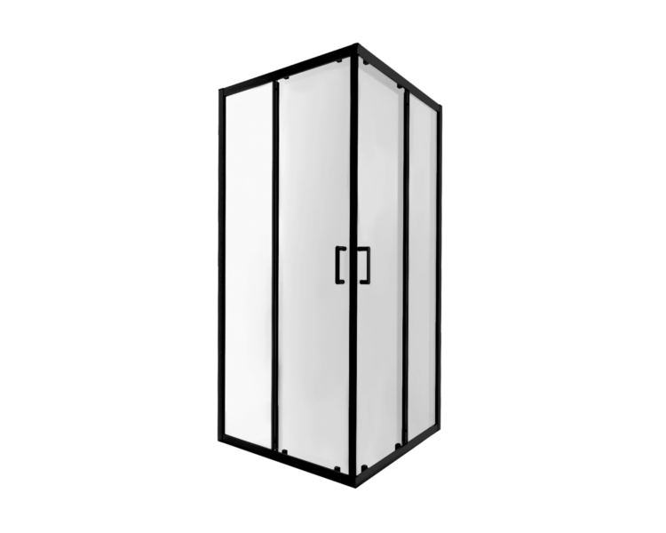 Душевая кабина PRESTO кв. черная раздвиж. 90x90 без поддона