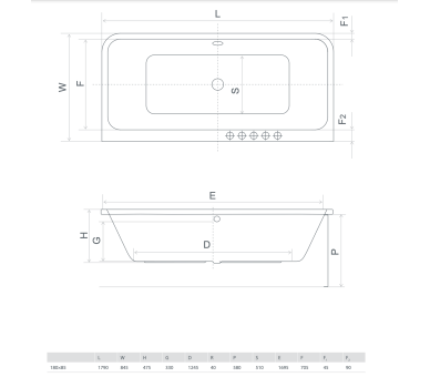 Акриловая ванна RADAWAY ARANIA 180x85 см.