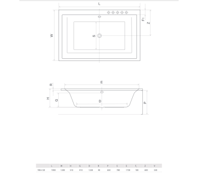 Акриловая ванна RADAWAY ITEA LUX 190x120 см.