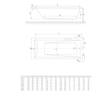 Акриловая ванна RADAWAY MIRELLA 140x70 см.