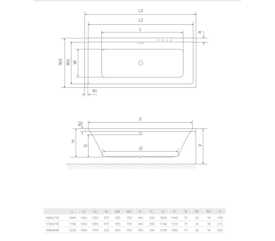Акриловая ванна RADAWAY TIANA 180x80 см.