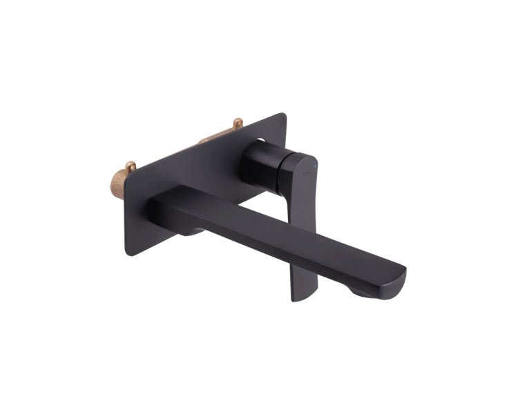 Смеситель для раковины скрытого монтажа Qtap Slavonice Black Matt