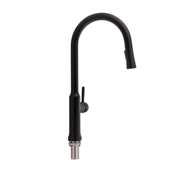 Смеситель для кухни выдвижной Qtap Baruska Black Matt