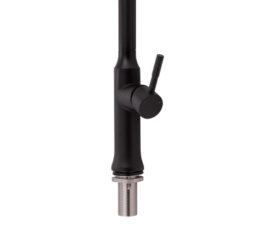 Смеситель для кухни выдвижной Qtap Baruska Black Matt