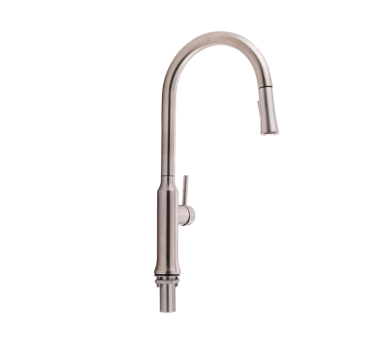 Смеситель для кухни выдвижной Qtap Baruska Nickel PVD