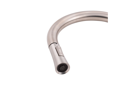 Смеситель для кухни выдвижной Qtap Baruska Nickel PVD