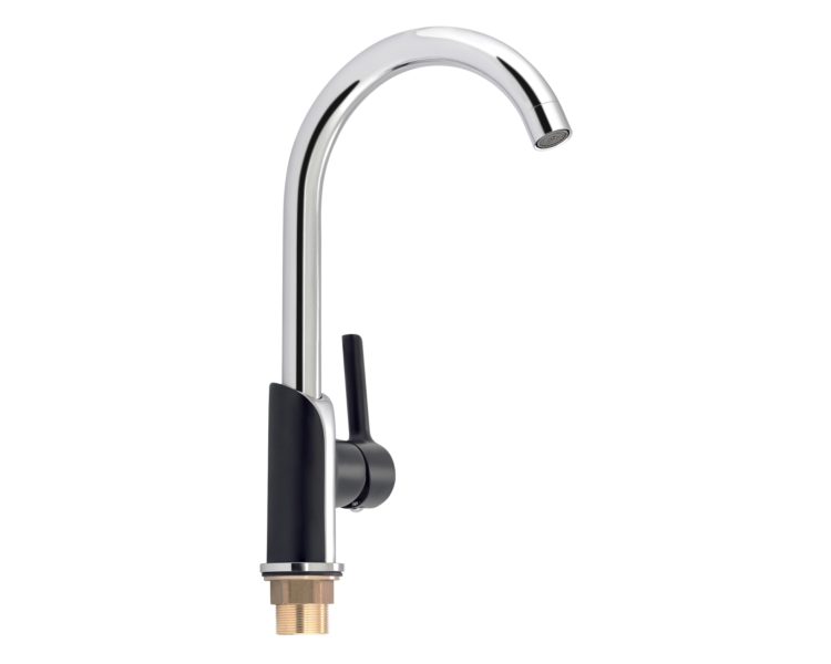 Смеситель для кухни Qtap Grand Chrome/Black