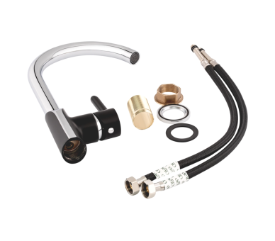 Смеситель для кухни Qtap Grand Chrome/Black