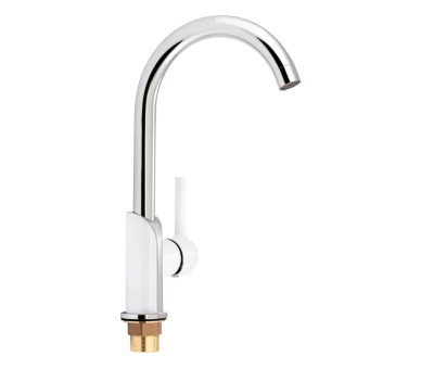 Смеситель для кухни Qtap Grand Chrome/White