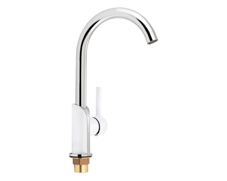 Змішувач для кухні Qtap Grand Chrome/White