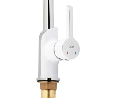 Смеситель для кухни Qtap Grand Chrome/White