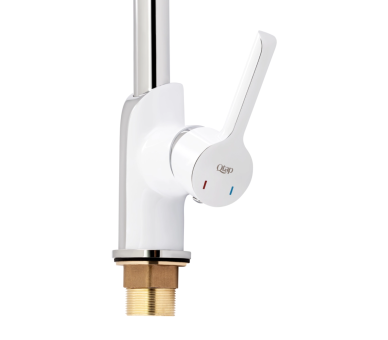 Смеситель для кухни Qtap Grand Chrome/White