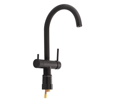 Смеситель для кухни и фильтра Qtap Kuchyne Black Matt