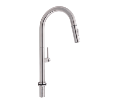 Смеситель для кухни выдвижной Qtap Lenicka Nickel PVD