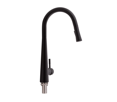Смеситель для кухни выдвижной Qtap Evicka Black Matt