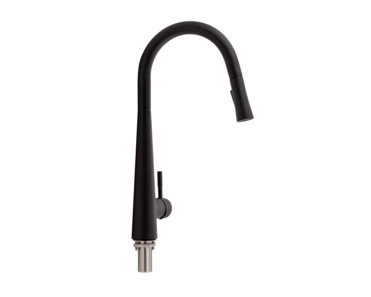 Смеситель для кухни выдвижной Qtap Evicka Black Matt