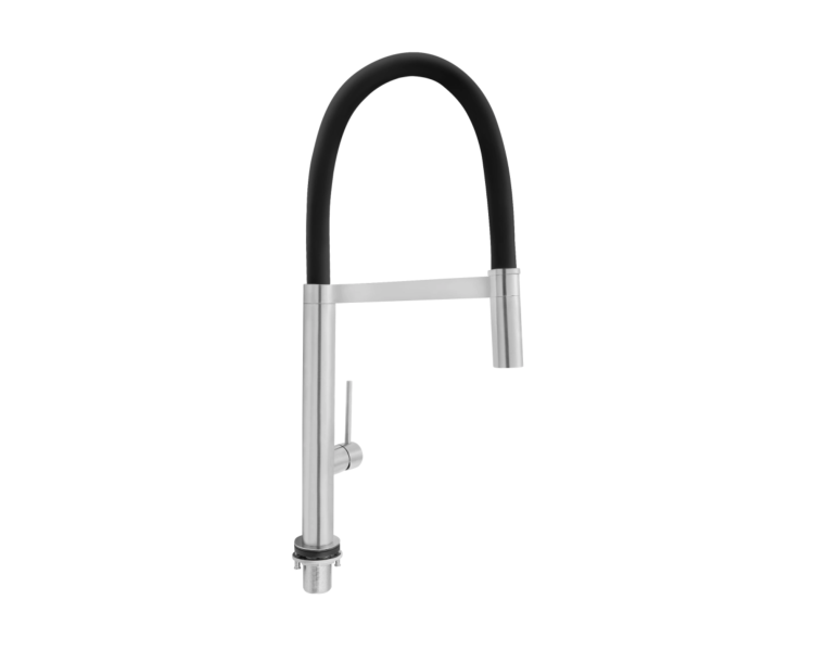 Смеситель для кухни гибкий Qtap Linea Chrome/Black