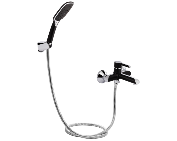 Смеситель для ванны Qtap Grand Chrome/Black