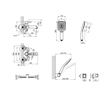 Смеситель для ванны Qtap Grand Chrome/White