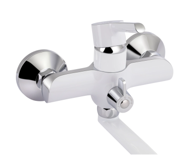 Змішувач для ванны довгий Qtap Grand Chrome/White