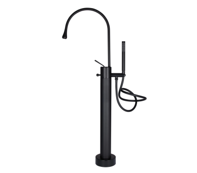 Смеситель для ванны напольный Qtap Virgo Black Matt