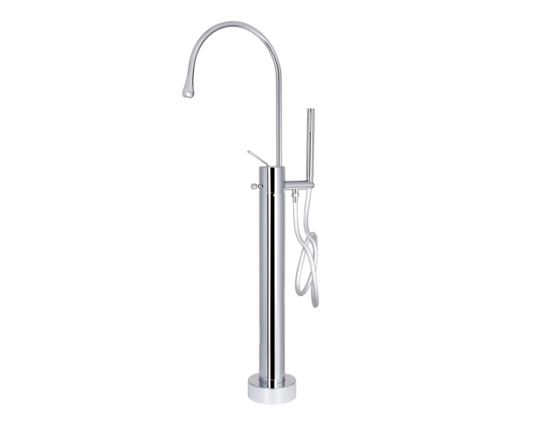 Смеситель для ванны напольный Qtap Virgo Chrome