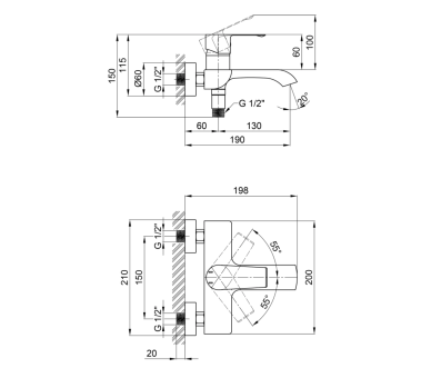Смеситель для ванны Qtap Zelnava Graphite