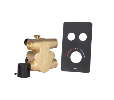 Смеситель скрытый 2 потр. термо. Qtap Votice Black Matt