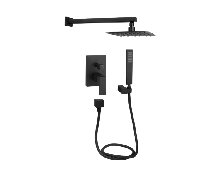 Душова система прихована 2 спож. Qtap Aquarius Black Matt