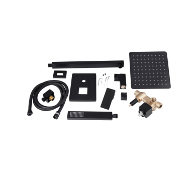 Душова система скрытая 2 потр. Qtap Aquarius Black Matt