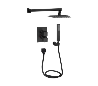 Душова система прихована термо. 2 спож. Qtap Aquarius Black Matt