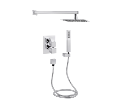 Душова система прихована термо. 2 спож. Qtap Aquarius Chrome