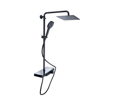 Душевая система 2 потр. термо. Sloup Qtap Black Matt