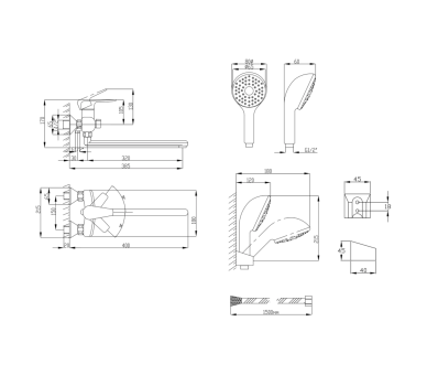 Смеситель для ванны Lidz Gloria 005 Chrome