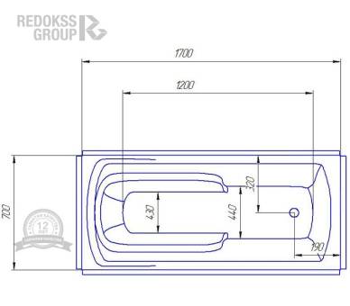 Акрилова ванна Redokss San Monza 170x70